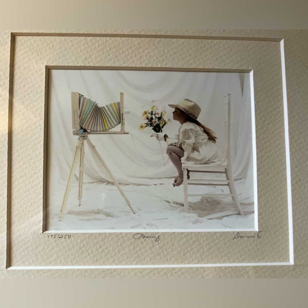 Hand colored Limited Edition Norm Darwish “Posing” Black & White Photograph